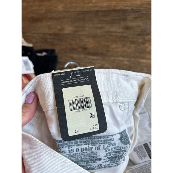 Levi’s Strauss 501 Original Fit High Rise The Clean Finish-White Size 29 - Picture 8 of 8